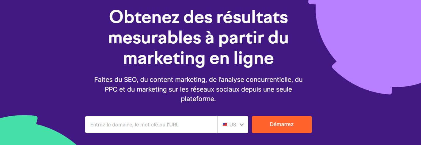 Semrush Accueil