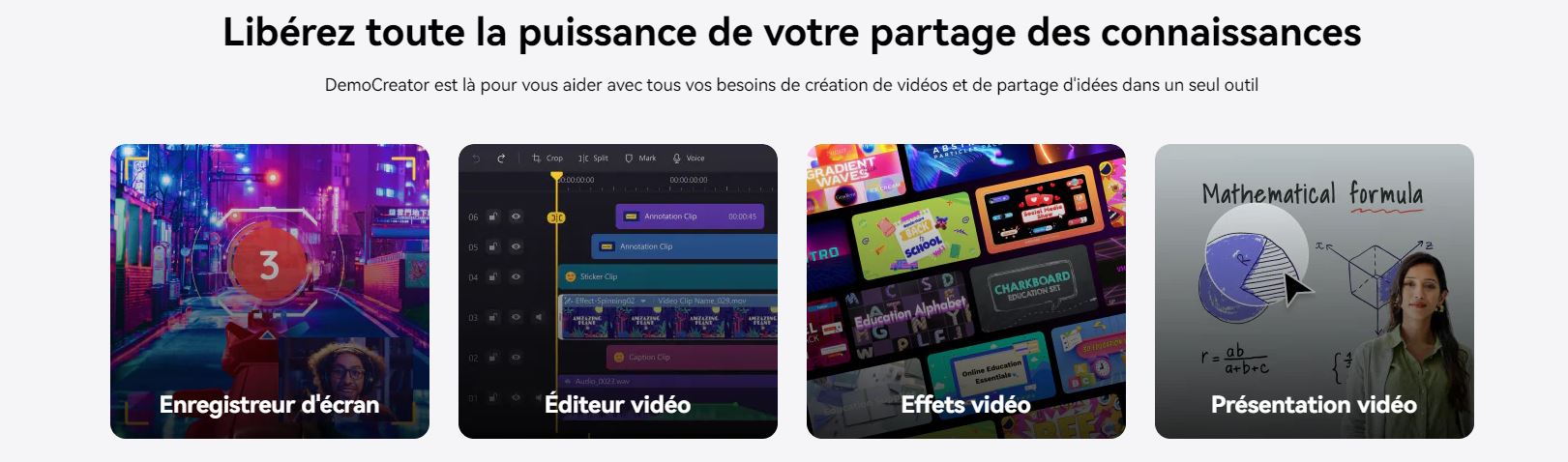 Democreator fonctionnalités