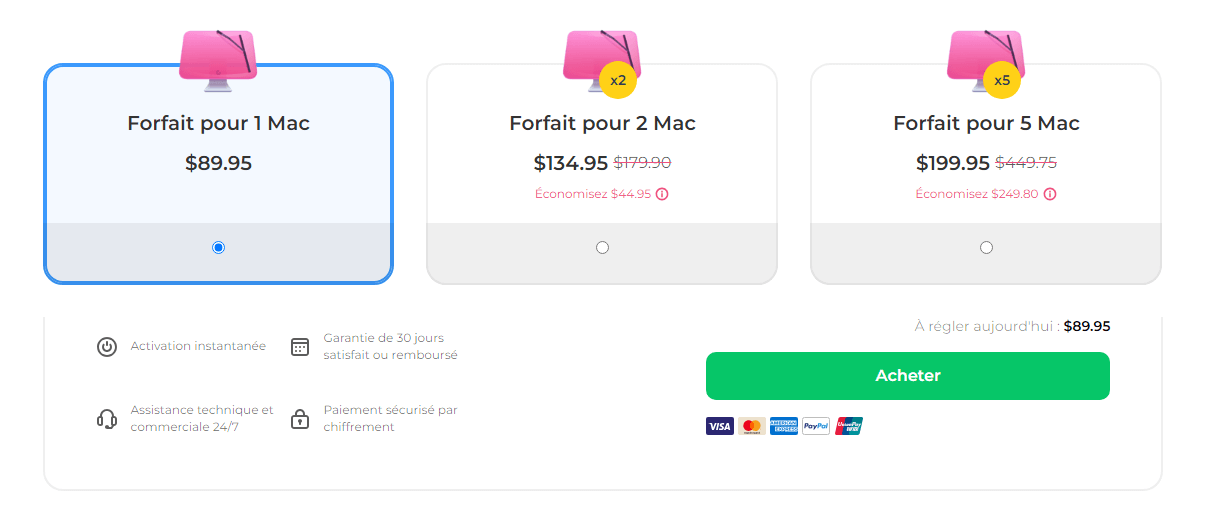 CleanMyMac X prix 2