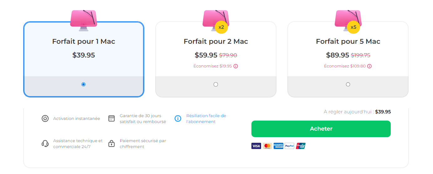 CleanMyMac X prix