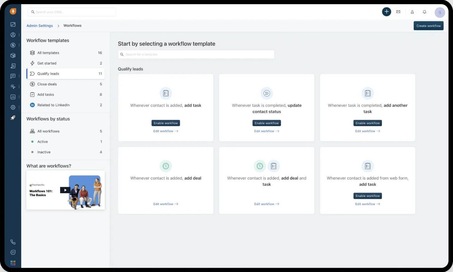 Freshsales workflow