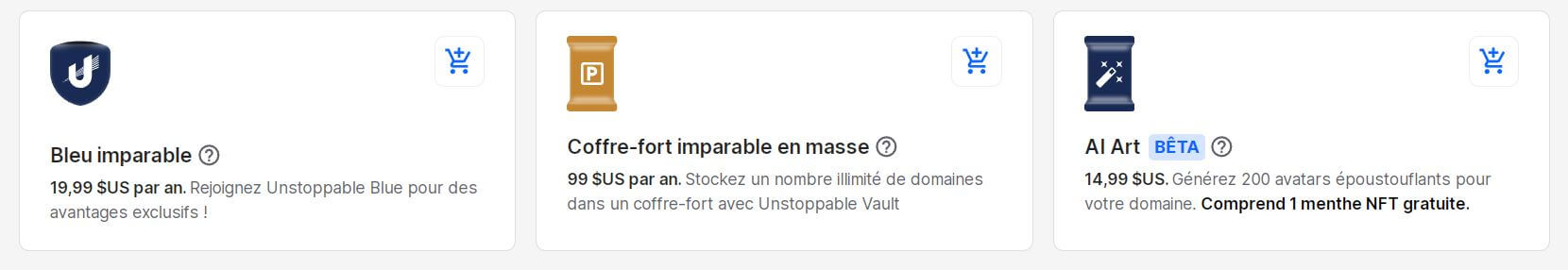 Unstoppable Domains prix