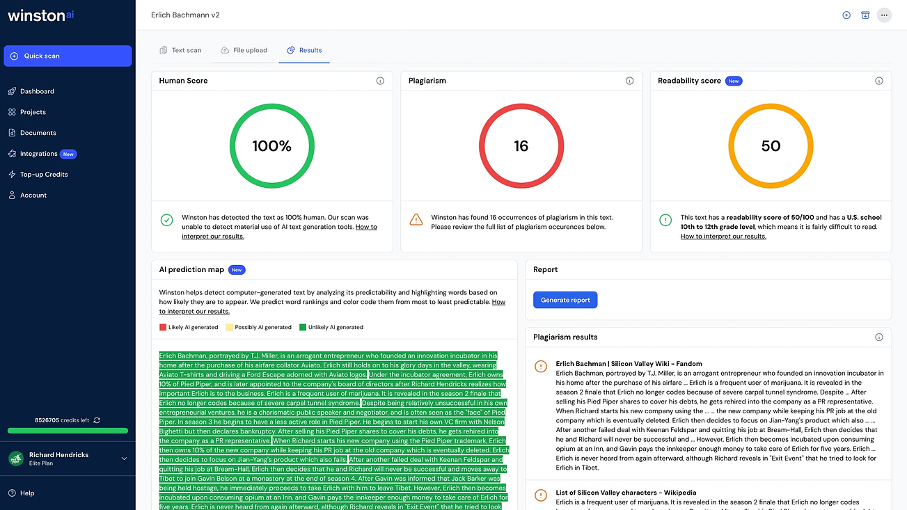 Winston AI détecteur de plagiat