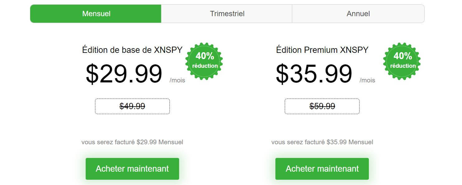 Xnspy prix