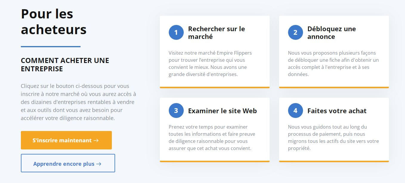 Empire Flippers acheteurs