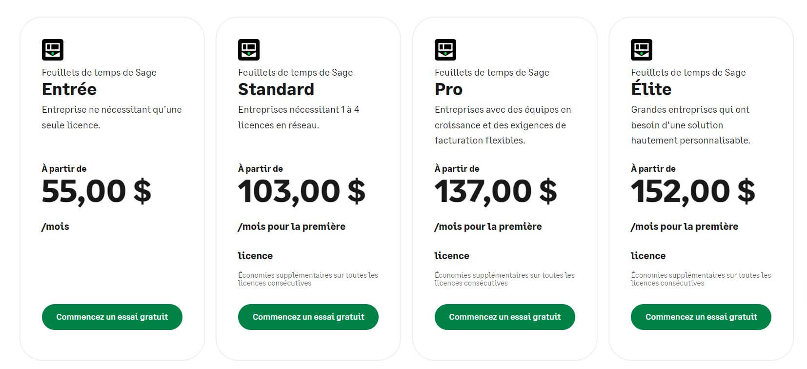 Sage Timeslips prix