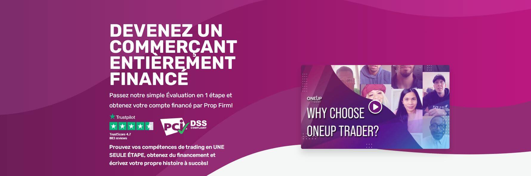 OneUp Trader accueil