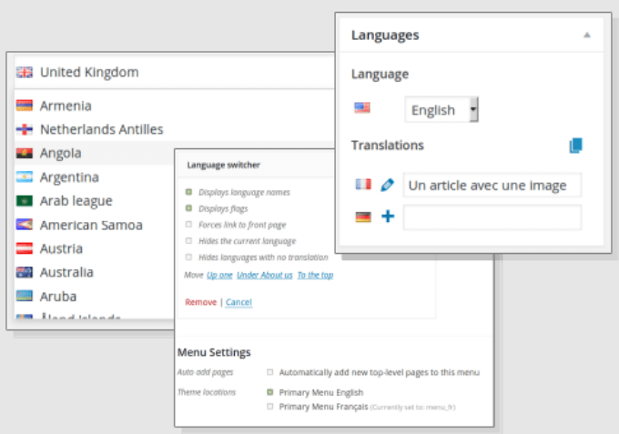 Polylang langues