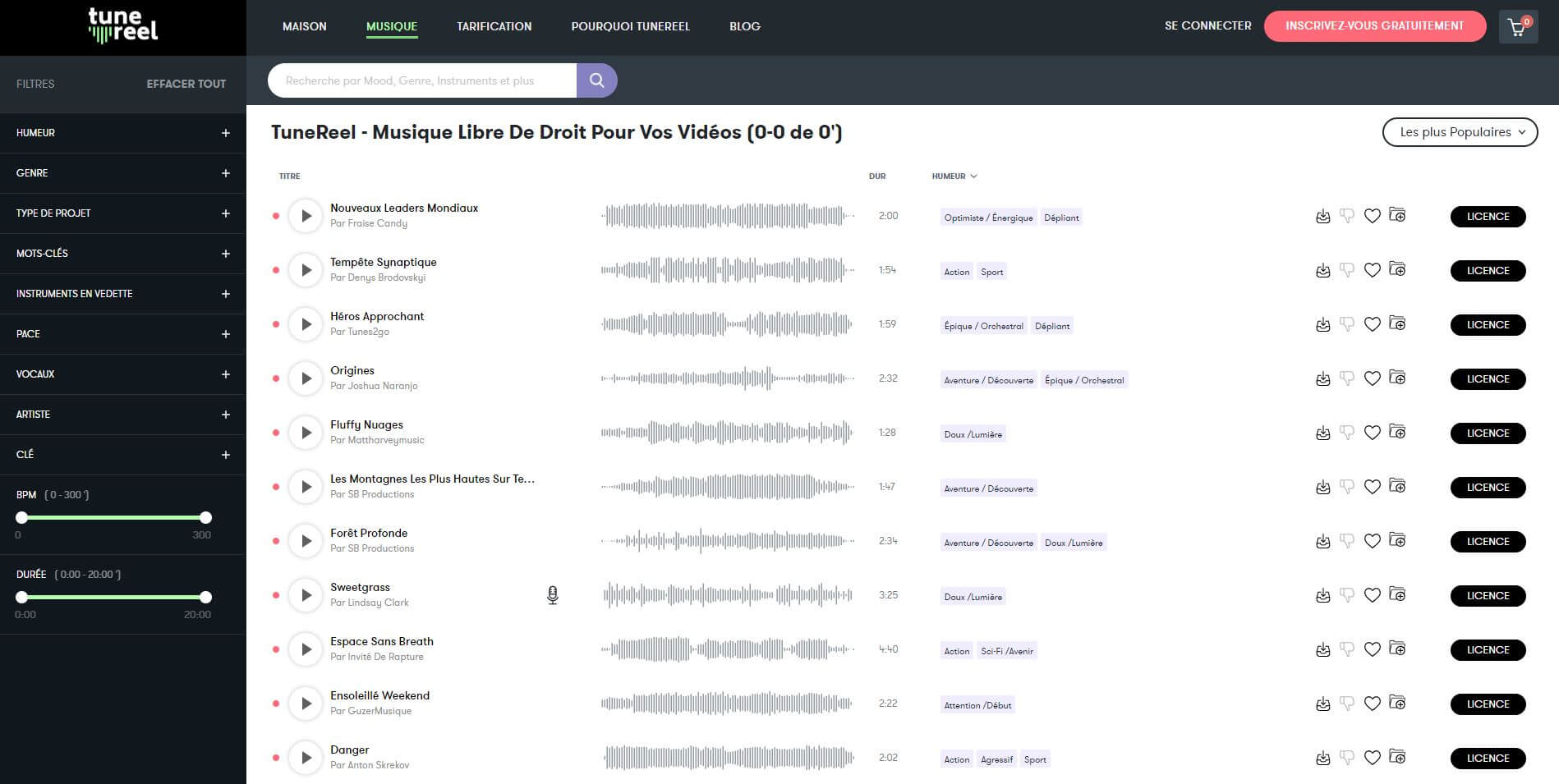 TuneReel musique libre de droit